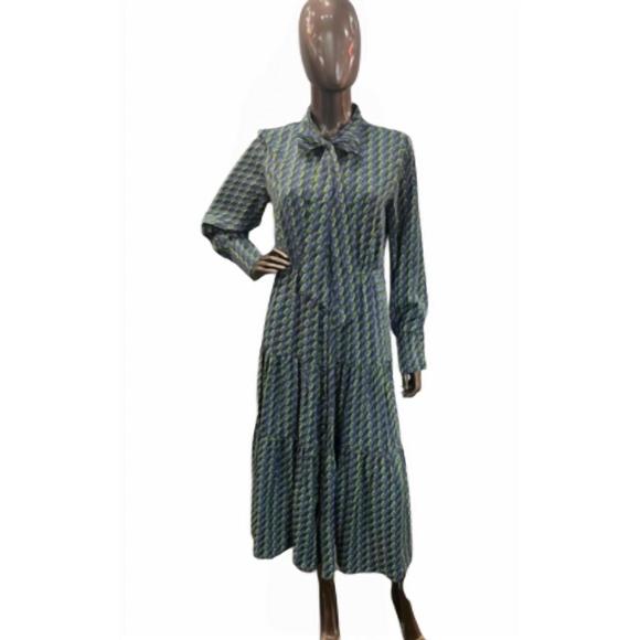 NEW CIEBON ciebon print dress in green/blue - Picture 1 of 3